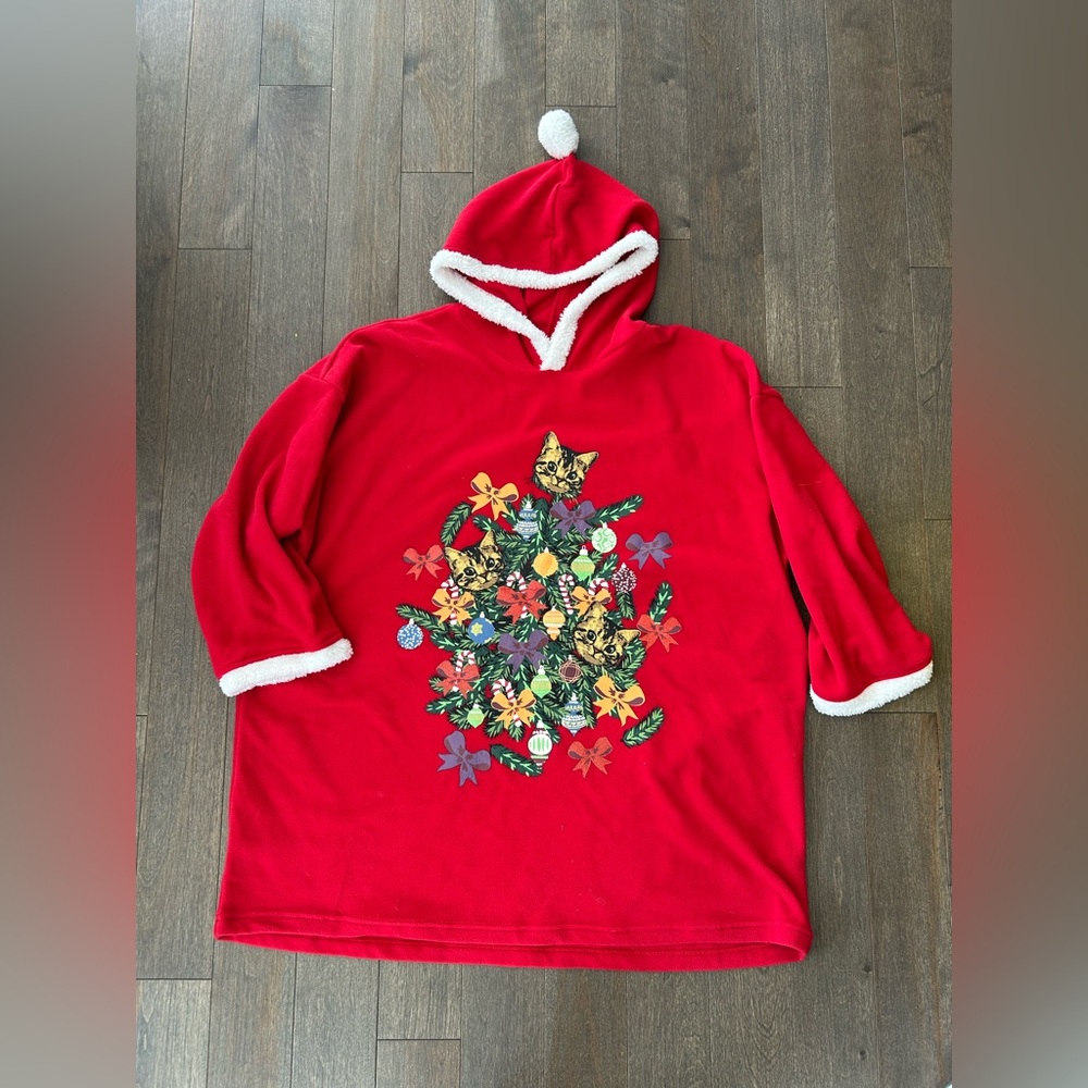 Cat theme fleece Christmas lounge wear o/s‎